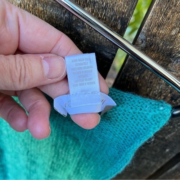 Nordstrom Wool Alpaca Blend Ruffle Infinity Scarf In Seafoam Green Teal - Picture 4 of 11